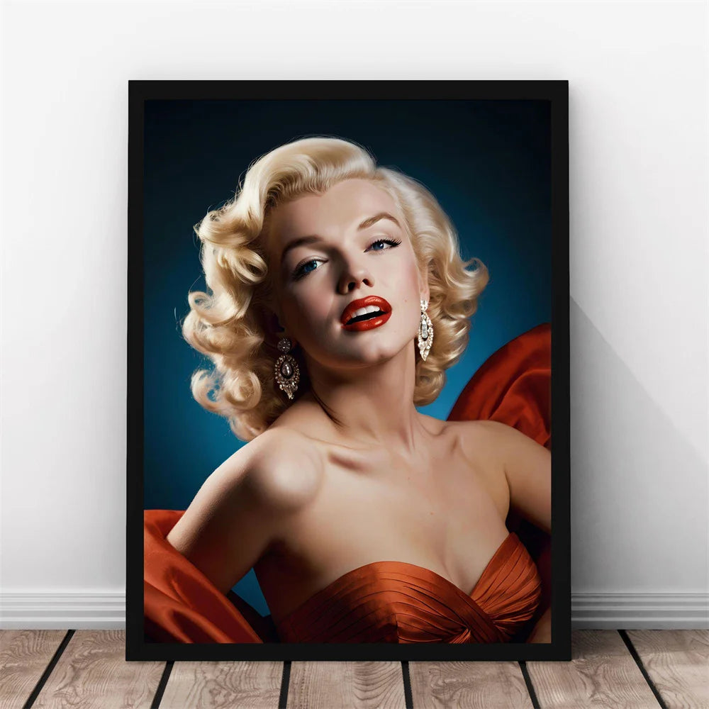 Black and White Movie Star Marilyn Monroe Poster Modern Art Canvas Painting Cafe Bar Room Wall Decor Cuadros