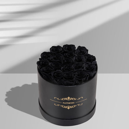Handmade Preserved Black Roses, 18 Selected Rosebuds, Long Lasting for Her