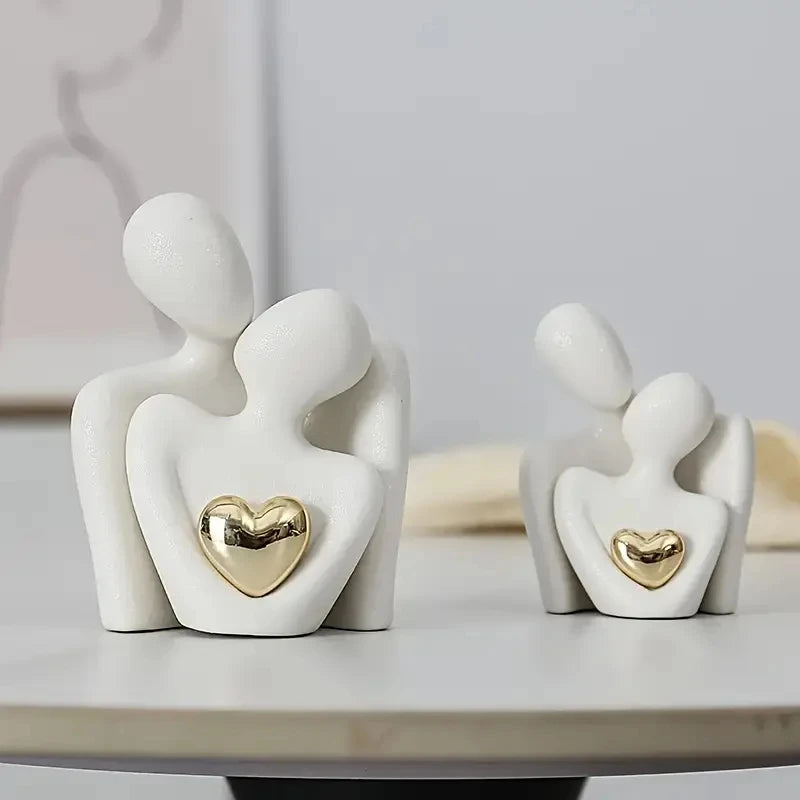 1 Piece Romantic Love Embrace Statue Ornament Pottery Couple Set Bedroom Interior Decoration Valentine'S Day Gift