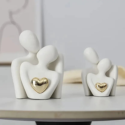 1 Piece Romantic Love Embrace Statue Ornament Pottery Couple Set Bedroom Interior Decoration Valentine'S Day Gift