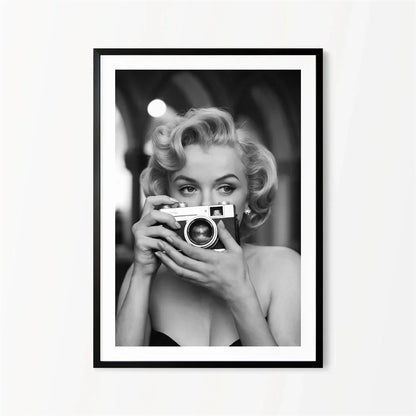 Black and White Movie Star Marilyn Monroe Poster Modern Art Canvas Painting Cafe Bar Room Wall Decor Cuadros