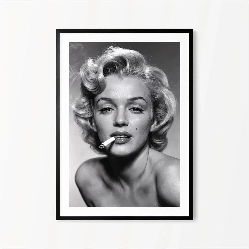 Black and White Movie Star Marilyn Monroe Poster Modern Art Canvas Painting Cafe Bar Room Wall Decor Cuadros