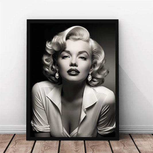 Black and White Movie Star Marilyn Monroe Poster Modern Art Canvas Painting Cafe Bar Room Wall Decor Cuadros
