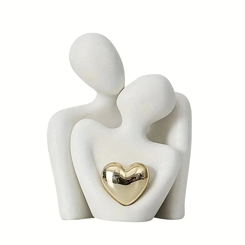 1 Piece Romantic Love Embrace Statue Ornament Pottery Couple Set Bedroom Interior Decoration Valentine'S Day Gift