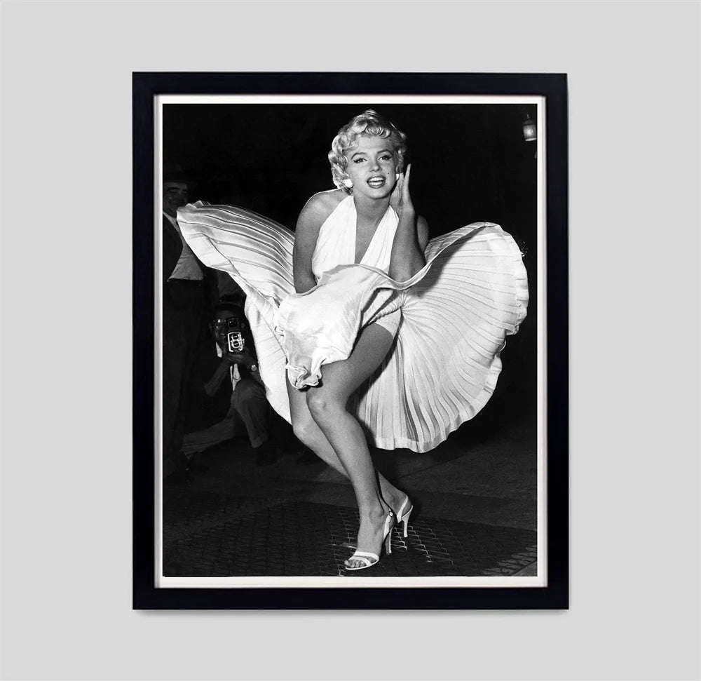 Black and White Movie Star Marilyn Monroe Poster Modern Art Canvas Painting Cafe Bar Room Wall Decor Cuadros