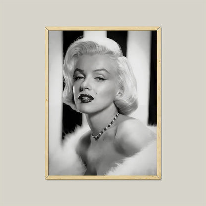 Black and White Movie Star Marilyn Monroe Poster Modern Art Canvas Painting Cafe Bar Room Wall Decor Cuadros